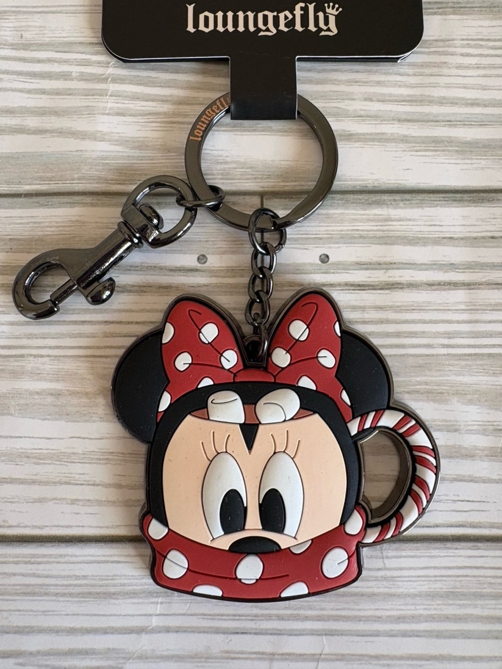 🎄Loungefly Disney Minnie Hot Cocoa 3D Molded Keychain